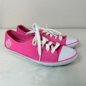 Ralph Lauren Pink Canvas Sneakers with White Laces